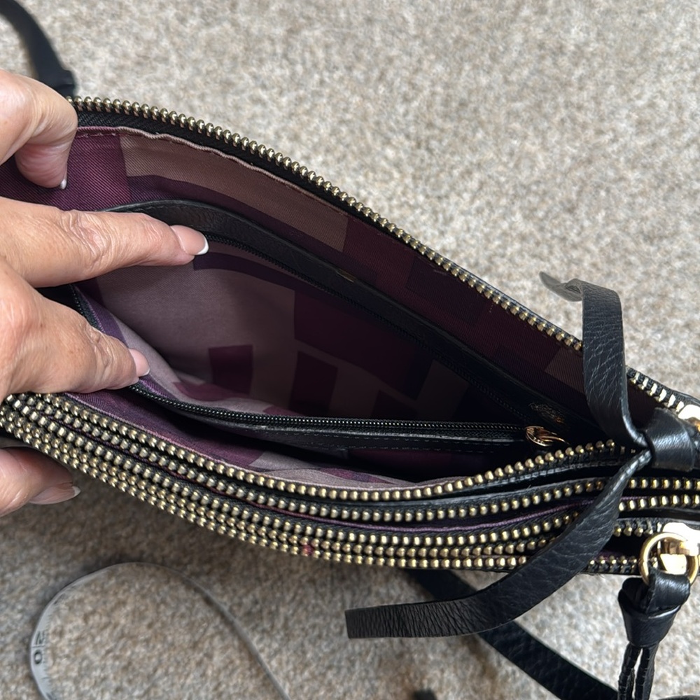 Kooba | Leather Envelope Crossbody Purse in Black - Picture 10 of 16